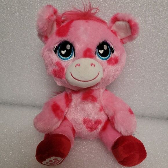 Build A Bear 2016 Smallfrys Buddies 7" Plush Pink Hearts Giraffe - Picture 1 of 11